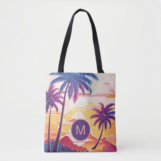 Tropical Paradise Cool Digital Art Monogram (Vorderseite)