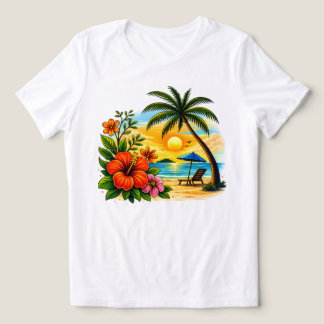Tropical Paradise Damen Strand T-Shirt bei Sonnenu Tri-Blend Shirt