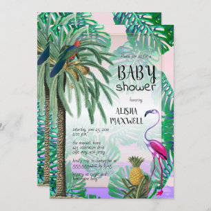 Tropical Paradise Greenery Boho Babydusche Einladung