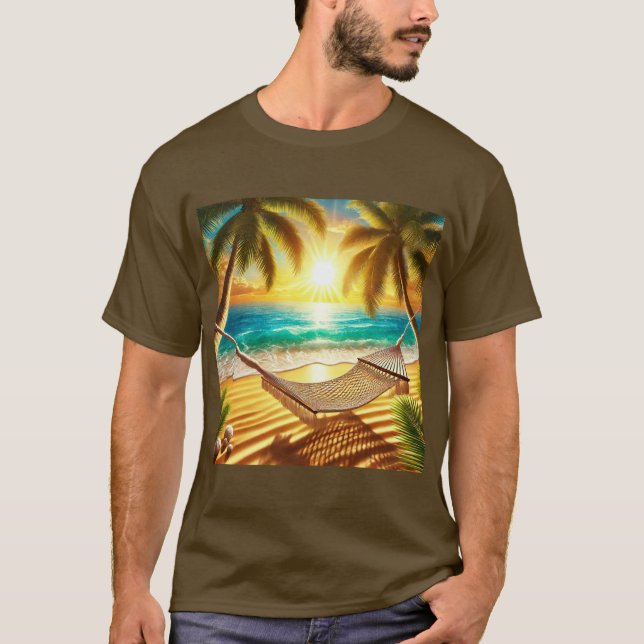 Tropical Paradise Hammock Retreat T-Shirt (Vorderseite)