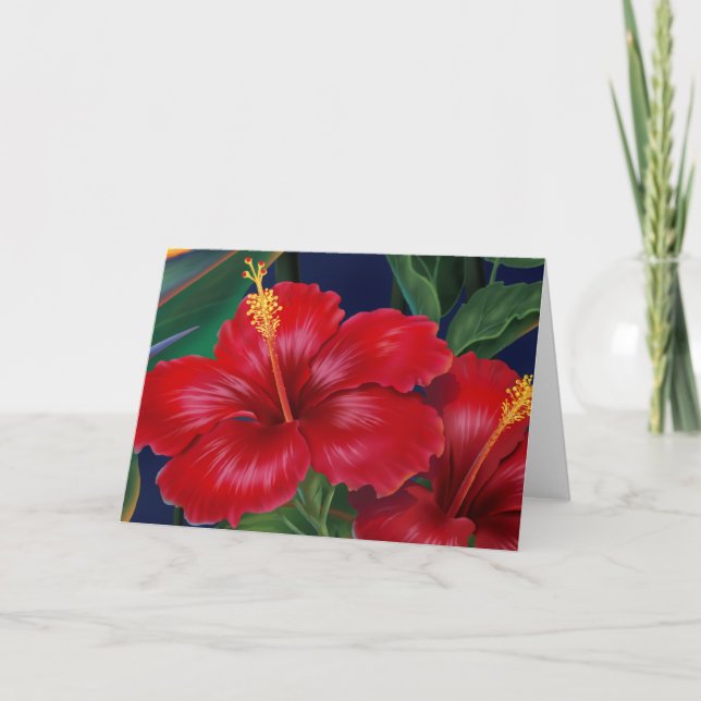Tropical Paradise Hibiskus Cards Karte (Vorderseite)