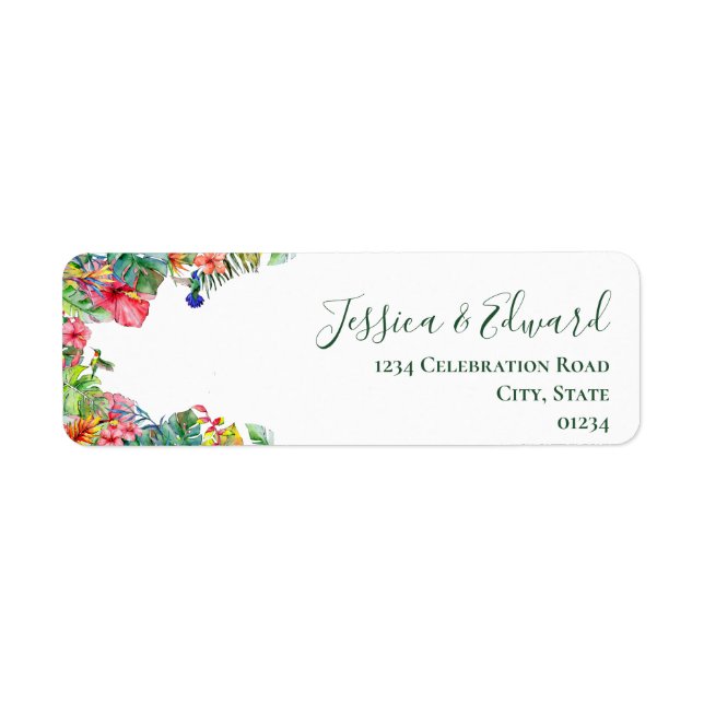 Tropical Paradise Hibiskus Hawaiian Address Label (Vorne)