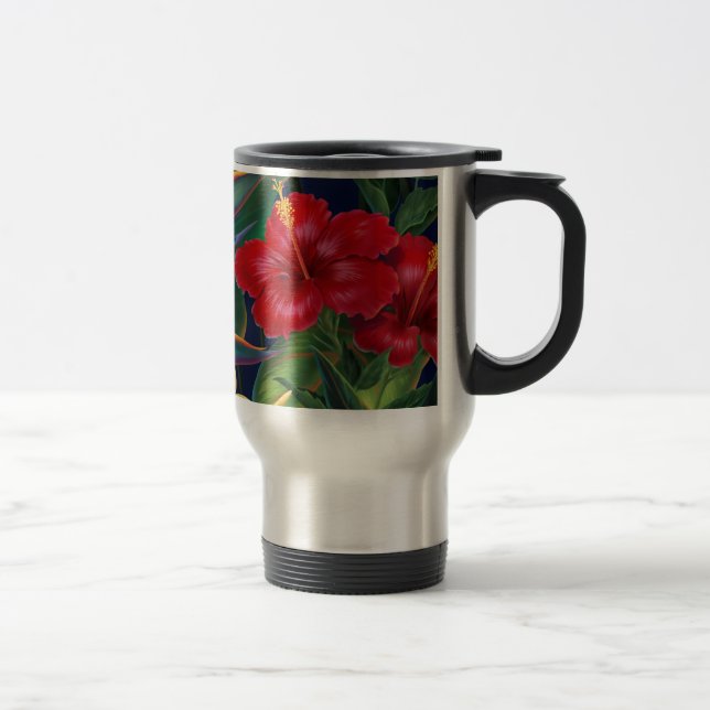 Tropical Paradise Hibiskus Travel Mug Reisebecher (Rechts)