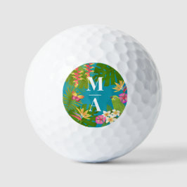 Tropical Paradise Monogram Green Golfball
