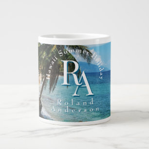 Tropical Paradise Monogram Sea Riesenkaffee Tasse