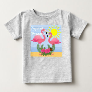 Tropical Paradise Pink Flamingo - Baby Fine Jersey T-shirt