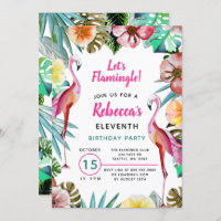 Tropical Paradise Pink Flamingo Geburtstag