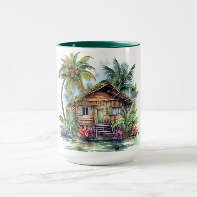 Tropical Paradise Watercolor Tasse Hawaiian Editio (Zentrum)
