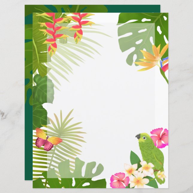 Tropical Paradise White Blank (Vorne/Hinten)