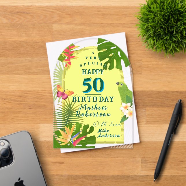 Tropical Paradise Yearly Birthday Card Acryleinladungen (Insitu (Einladungskarte))