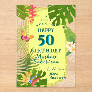 Tropical Paradise Yearly Birthday Card Acryleinladungen