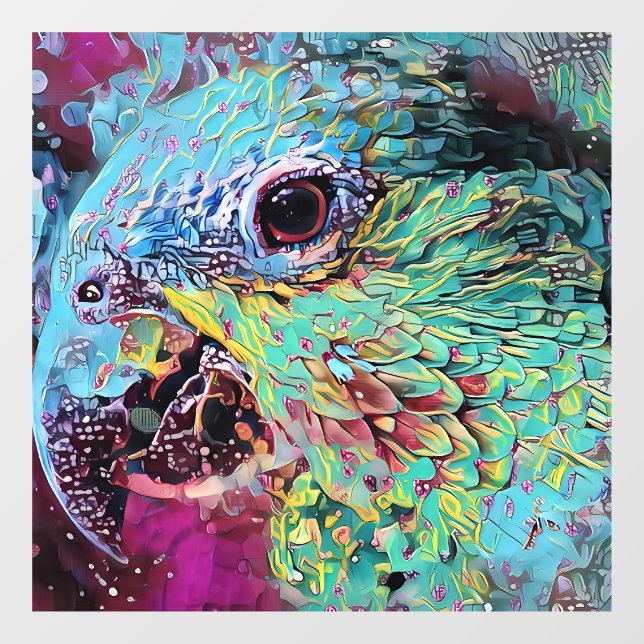 Tropical Parrot Abstract Design Fensteraufkleber (Blatt)