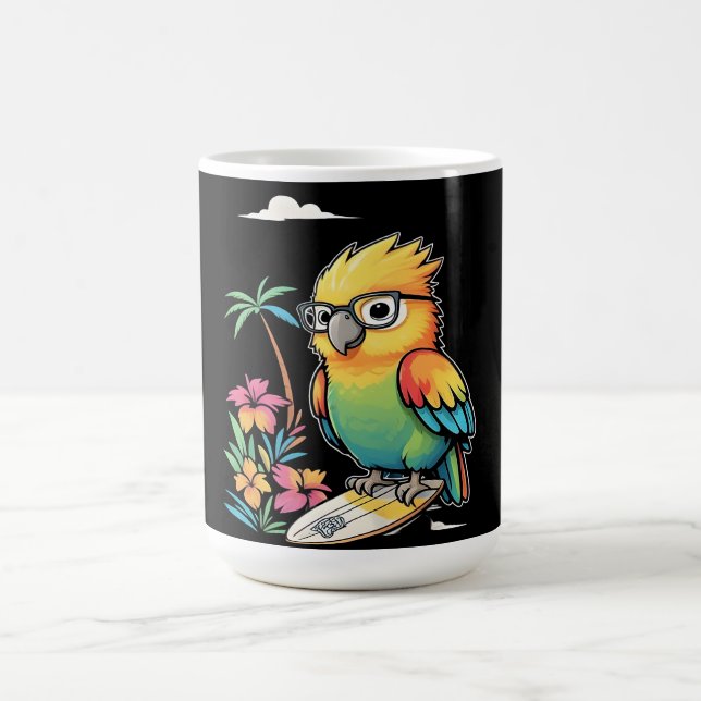 Tropical Parrot Chill Vibes – Sunset Beach  Kaffeetasse (Mittel)