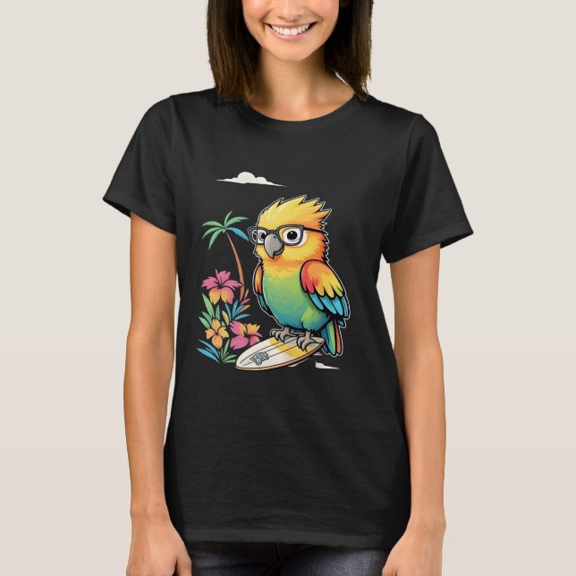 Tropical Parrot Chill Vibes - Sunset Beach Shirt (Vorderseite)