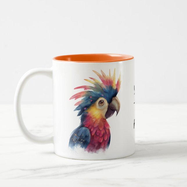 Tropical Parrot Mug – Colourful Bird with Custom T Zweifarbige Tasse (Links)