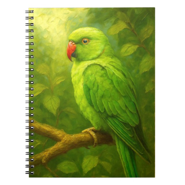 tropical Parrot Notebook - Green Bird Journal Notizblock (Vorderseite)