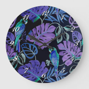 Tropical Parrot Paradise Wall Clock Große Wanduhr