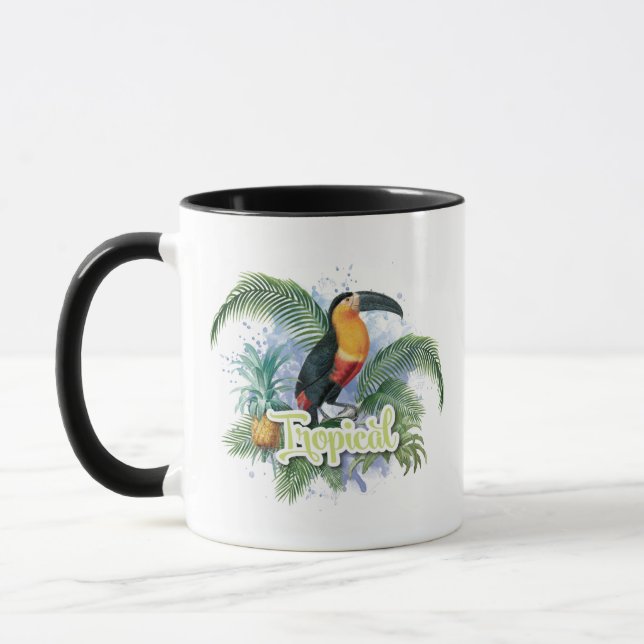 Tropical Parrot Theme Tasse (Links)