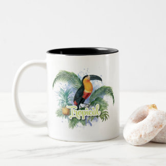 Tropical Parrot Theme Zweifarbige Tasse
