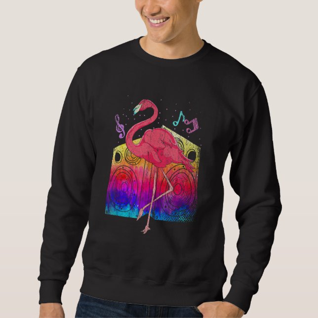 Tropical Party Animal Cool Exotic Bird Music Pink  Sweatshirt (Vorderseite)
