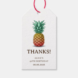 Tropical party with retro pineapple geschenkanhänger