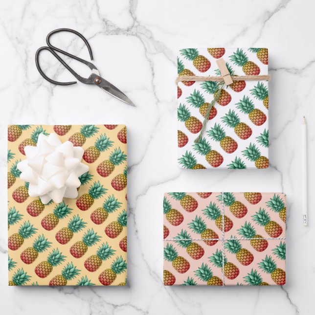 Tropical party with retro pineapple geschenkpapier set (Vorderseite)