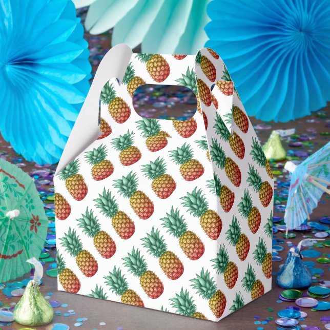 Tropical party with retro pineapple geschenkschachtel (Party)