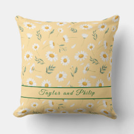 Tropical Pastel Daisy Floral Pattern Outdoor Kissen