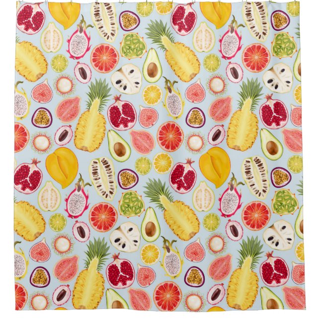 Tropical Pattern Shower Curtain Duschvorhang (Vorderseite)
