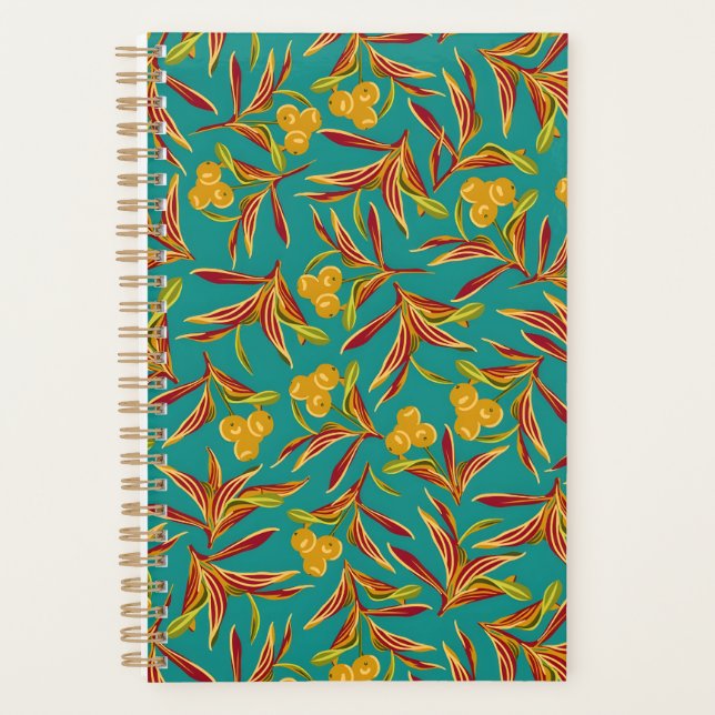 Tropical Pattern with Red and Yellow Leaves Planer (Vorderseite)