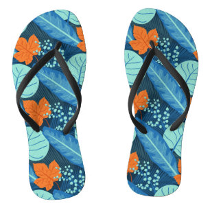 Tropical Patterns Pflanze Art Pflanze Kunst, Dicht Flip Flops