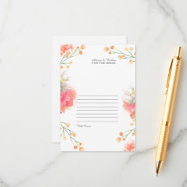 Tropical Peach Blume Braut Begleitkarte