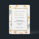Tropical Peach Cream Hibiscus Floral Wedding Einladung<br><div class="desc">Tropical Peach Cream Hibiscus Floral Wedding</div>