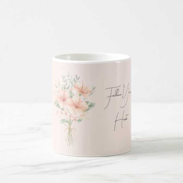 Tropical Peach Hibiscus Flowers Kaffeetasse (Mittel)