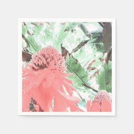 Tropical Peach Wedding Paper Napkin Serviette