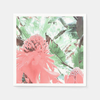Tropical Peach Wedding Paper Napkin Serviette