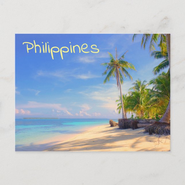 Tropical Philippines Island Beach Palm Paradise Postkarte (Vorderseite)
