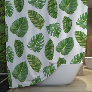 Tropical Philodendron Elephant Ear Banana Leaf Art Duschvorhang