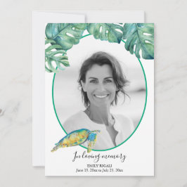 Tropical Photo Death Notice and Funeral Invitation Einladung