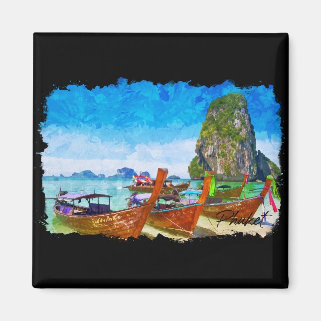 Tropical Phuket Thailand Beach View Magnet (Vorne)