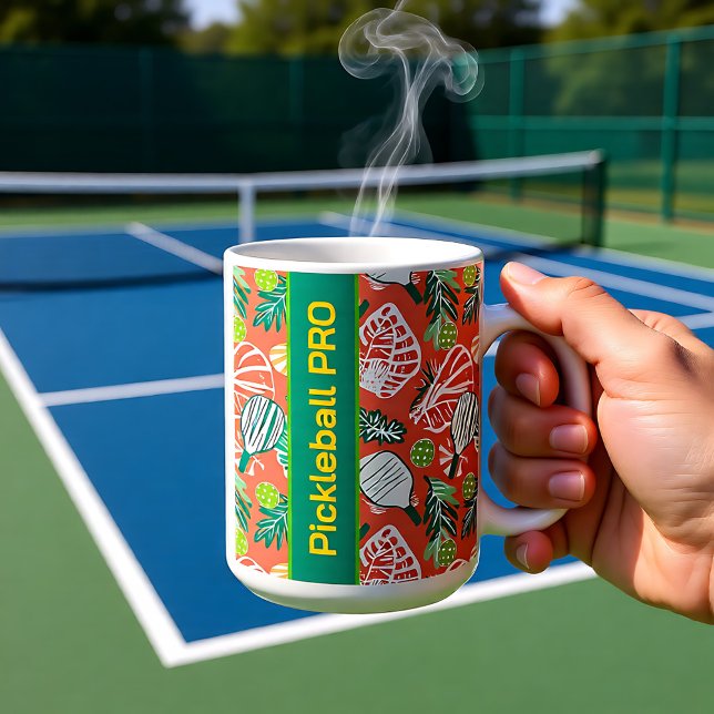 Tropical Pickleball Paradise Custom Socks Kaffeetasse (Tropical Pickleball Paradise Custom Socks Coffee Mug)