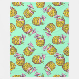 Tropical Piña Colada Muster - Erfrischender Sommer Fleecedecke