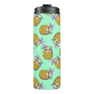 Tropical Piña Colada Muster - Erfrischender Sommer Thermosbecher