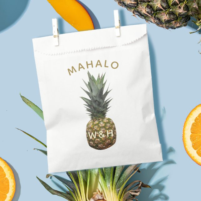 Tropical Pineaple Mahalo Vielen Dank für Ihre Unte Geschenktütchen (🍍Mahalo is Hawaiian for thank you. Just add your initials!  🍍 )