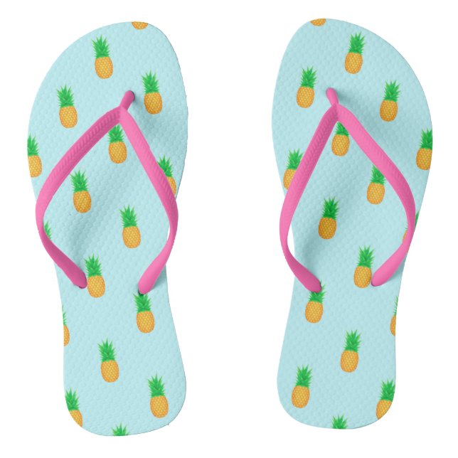 Tropical Pineapple Print Beach Flip Flops (Fußbett)