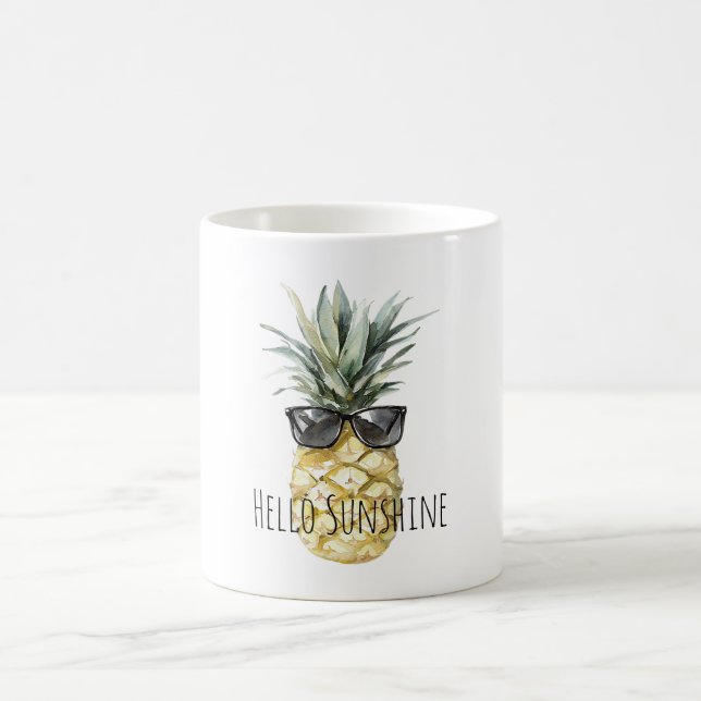Tropical Pineapple Sunglasses Sunshine Kaffeetasse (Mittel)