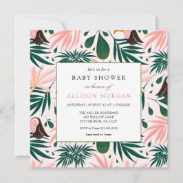 Tropical Pink Baby Dusche Einladung
