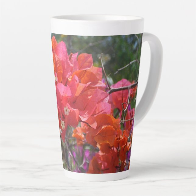 Tropical Pink Bougainvillea Island Floral Milchtasse (Rechte Ecke)