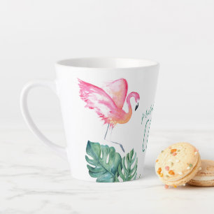 Tropical Pink Flamingo Bird Wasserfarbene Tasse