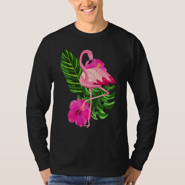 Tropical Pink Flamingo Flamingos Pink Bird T-Shirt (Vorderseite)